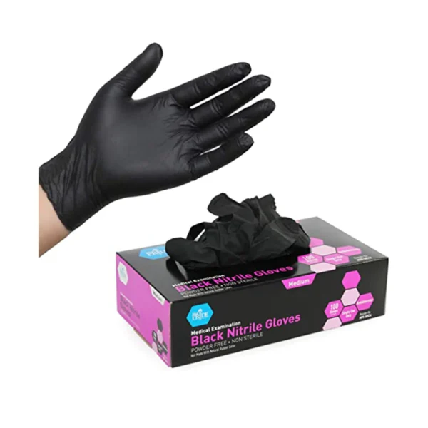 Black Nitrile Exam Gloves (Pack of 100)